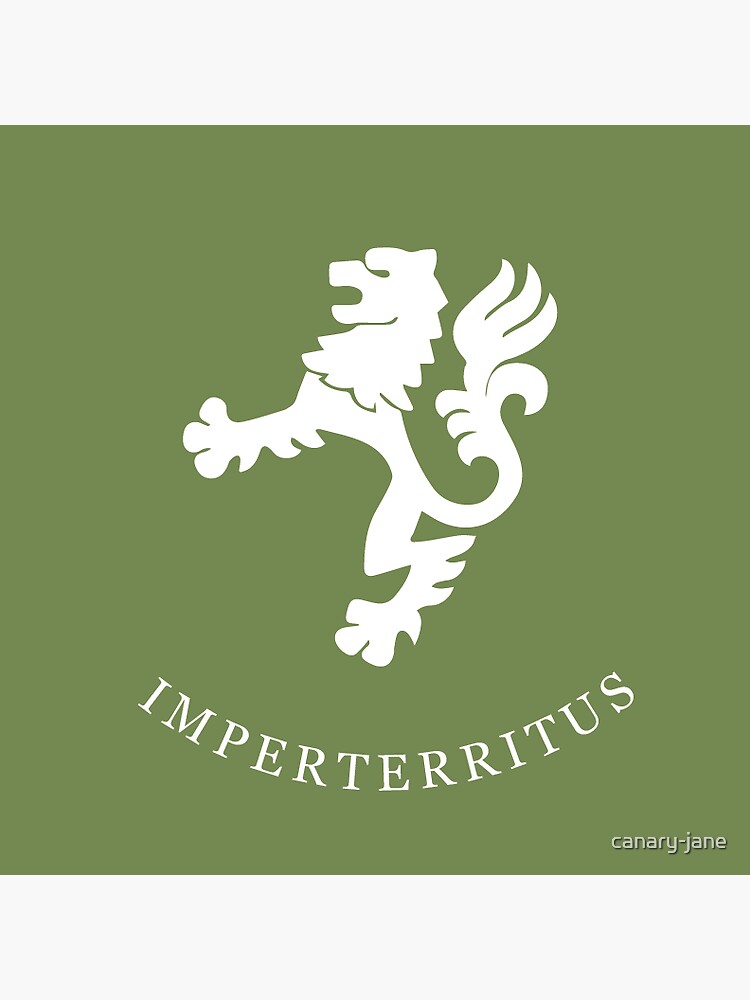 Thumbnail 3 of 3, Sticker, Imperterritus - Emma M Lion - green designed and sold by canary-jane.