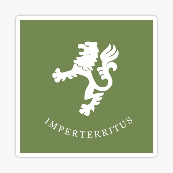 Imperterritus - Emma M Lion - green Sticker