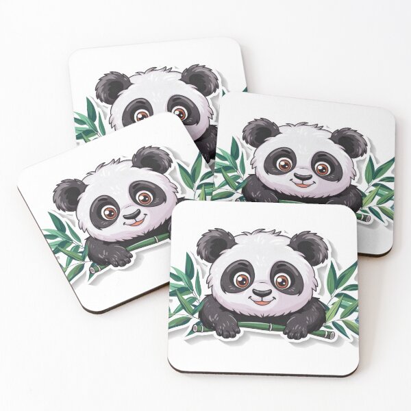 Item preview, A playful and cute illustrated panda surrounded by green leave designed and sold by rajeshbac.