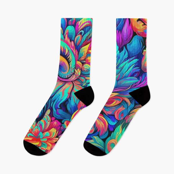 Item preview, Colorful flowers pattern Northern lights Aurora borealis designed and sold by Grypis.