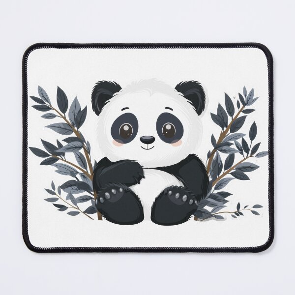 Item preview, Cheerful cartoon panda with bright eyes clutching a bamboo shoot designed and sold by rajeshbac.