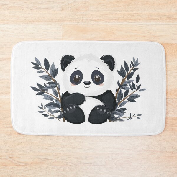 Item preview, Cheerful cartoon panda with bright eyes clutching a bamboo shoot designed and sold by rajeshbac.