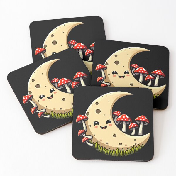 Item preview, Dreamy Vibes: The Moon & Mushrooms designed and sold by Funny Vintage Stickers And T-Shirts.