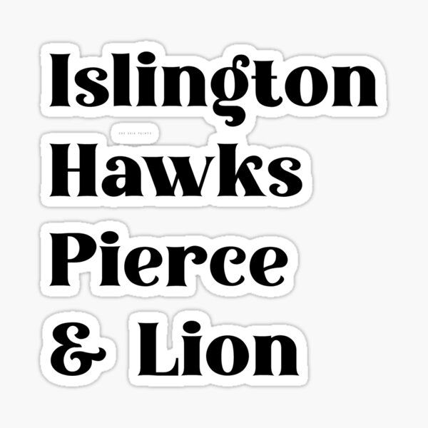Emma M Lion - Islington, Hawks, Pierce, & Lion Sticker
