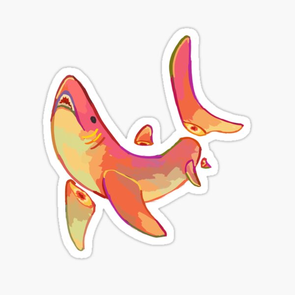 Peach Shark Sticker
