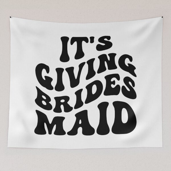 Item preview, It's Giving Bridesmaid in Wavy Groovy Black designed and sold by My Sweet Engagement.