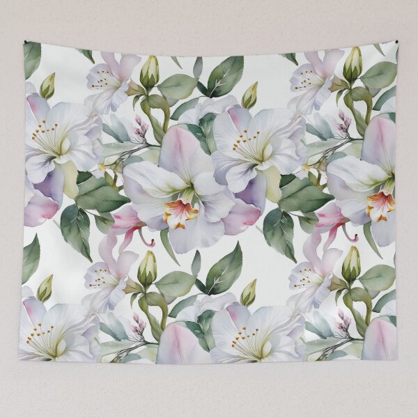 Item preview, Vintage Watercolor Flowers Floral Trees Nature Seamless Pattern Design. designed and sold by athurbubble.