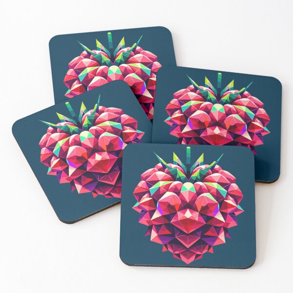 Item preview, Geometric Raspberry: Vivid Low-Poly Artwork designed and sold by Amanda-S-Olsen.