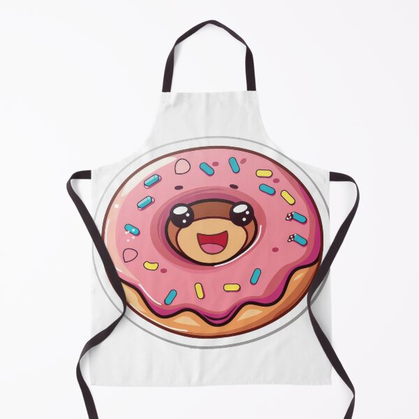 Item preview, A cute cartoon donut with smiling face, pink icing, and colorful sprinkles. designed and sold by rajeshbac.