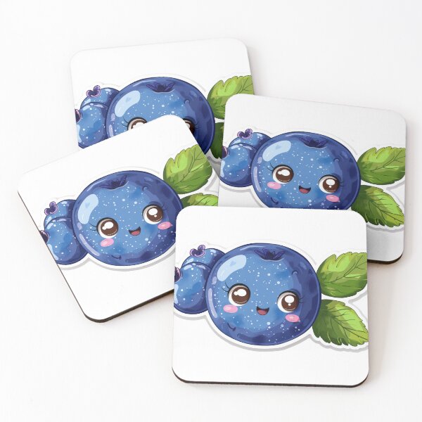 Item preview, Cartoon illustration of a cute, smiling anthropomorphic blueberry with shiny appearance and leaves. designed and sold by rajeshbac.