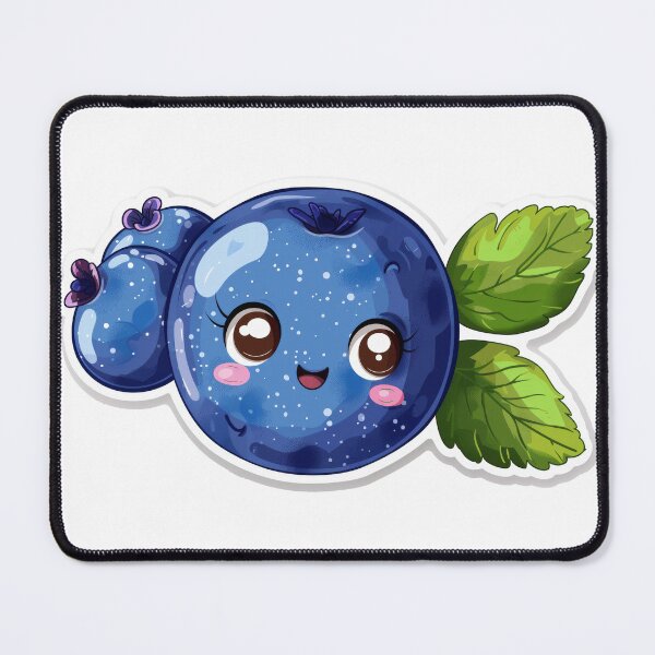 Item preview, Cartoon illustration of a cute, smiling anthropomorphic blueberry with shiny appearance and leaves. designed and sold by rajeshbac.