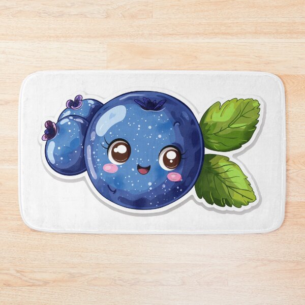 Item preview, Cartoon illustration of a cute, smiling anthropomorphic blueberry with shiny appearance and leaves. designed and sold by rajeshbac.