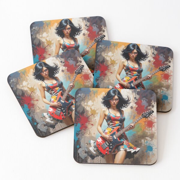 Item preview, Guitar Girl #3 designed and sold by DividedFortune.