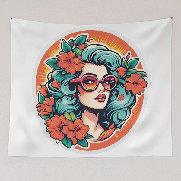 Item preview, Flowers and face: a harmonious interplay designed and sold by Ink-Kreativ.