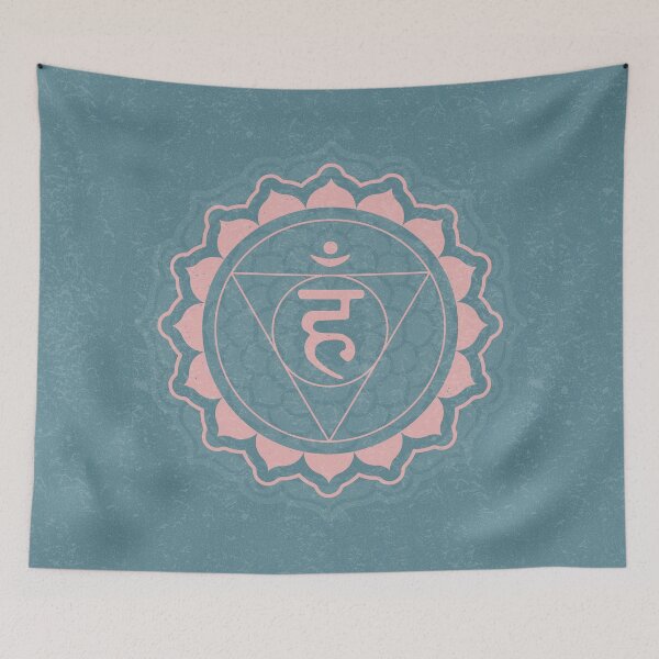 Item preview, Throat Chakra Mandala - Peacock + Rose designed and sold by Irene Estelle.