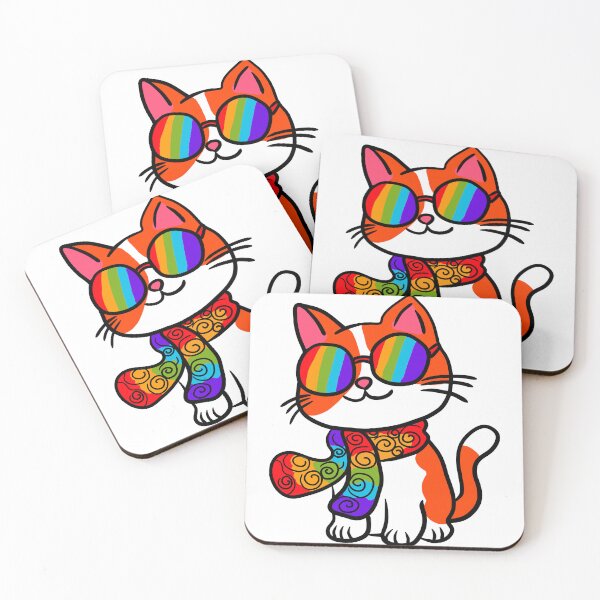 Item preview, groovy orange cat wearing glasses designed and sold by littleflabby.