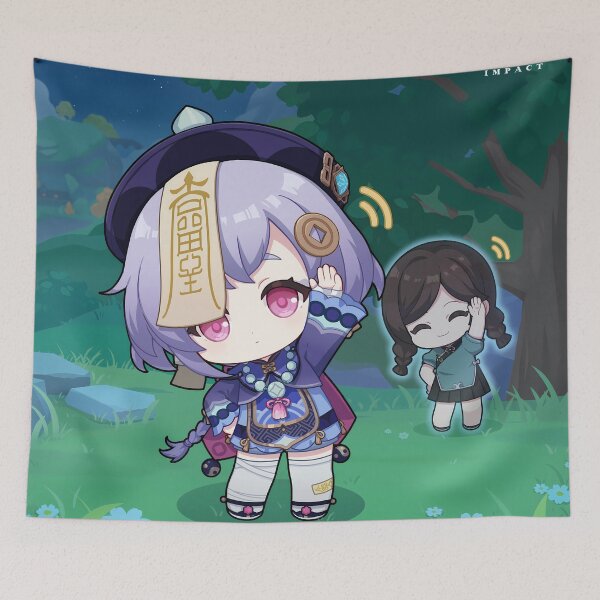 Item preview, Qiqi Genshin Birthday Chibi Art designed and sold by kazatodoesart.