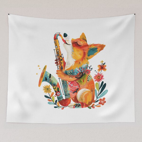 Item preview, Corgi plays the saxophone designed and sold by FlowersColorful.