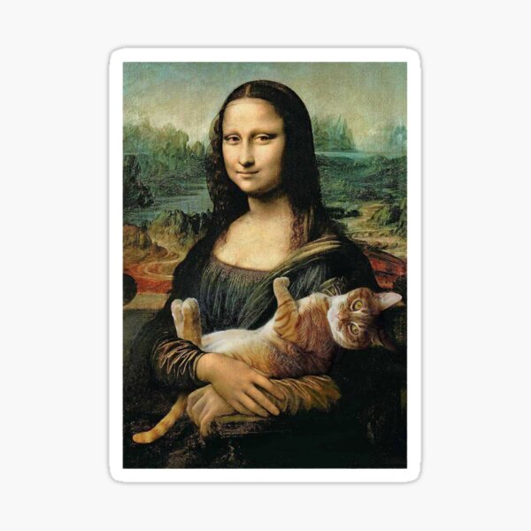Item preview, Mona Lisa holding a cat designed and sold by CourtneyOhling.