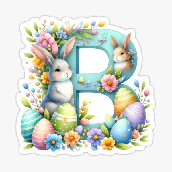Item preview, Cute Easter Watercolor Alphabet B designed and sold by Magnuna.
