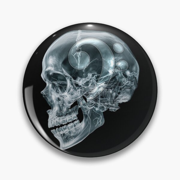 Item preview, Bass guitar x-ray skull bass clef for bassist designed and sold by Billianidesigns.