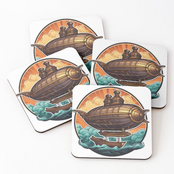 Item preview, Steampunk airship over stormy seas designed and sold by Ink-Kreativ.