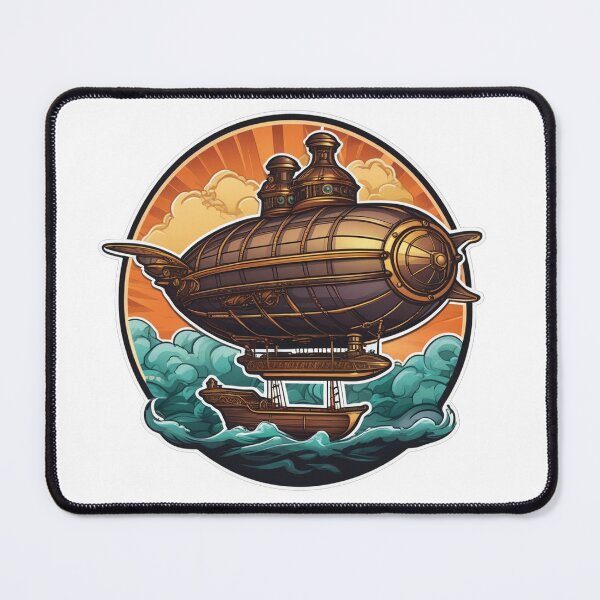 Item preview, Steampunk airship over stormy seas designed and sold by Ink-Kreativ.