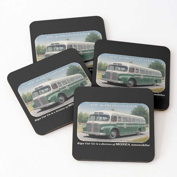 Item preview, Vintage car poster - Riga Car Co - 1959 city-liner bus green designed and sold by Museum Of Non-Existing Art.