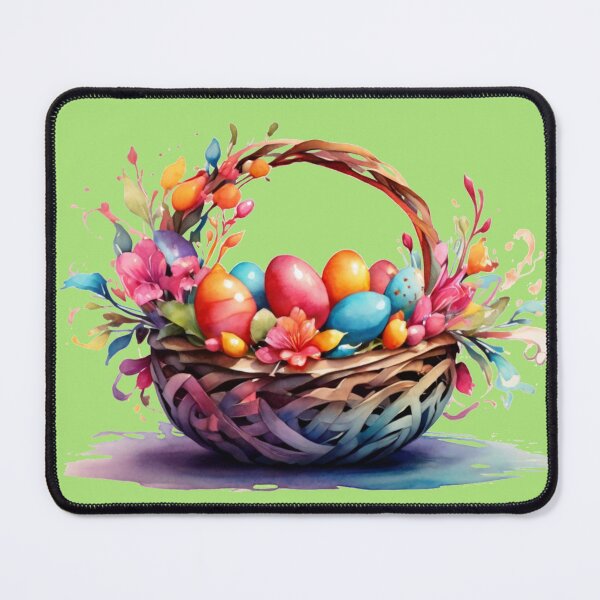 Item preview, digital watercolor of an Easter basket designed and sold by Rose Design & Photos.