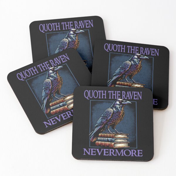 Item preview, Quoth The Raven Nevermore Edgar Allan Poe Quote For Goth Horror Reader Book Lover   designed and sold by Bad Kitty Designz.