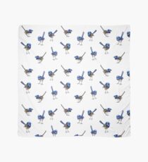 Blue Wrens, Scattered on White Scarf