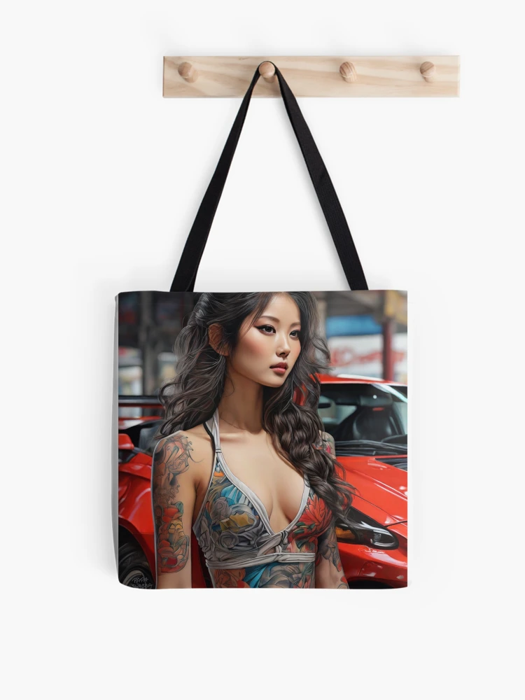 Thumbnail 1 of 2, Tote Bag, Catch Me; Racing; Car Model; designed and sold by StickerApe.