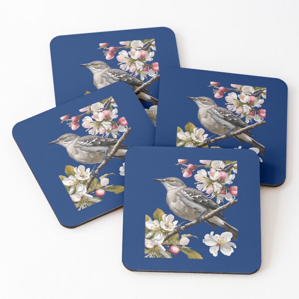 Item preview, Northern Mockingbird Surrounded by Apple Blossom designed and sold by taiche.