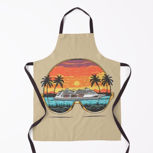 Item preview, sunglasses with a cruise ship palm trees sunset designed and sold by Firas Aljazzar.