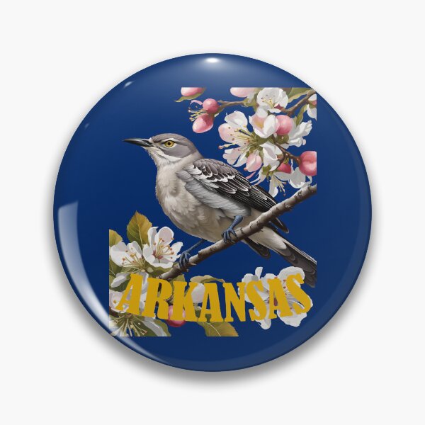 Artikelvorschau, Arkansas Northern Mockingbird, umgeben von Apfelblüten entworfen und verkauft von taiche.