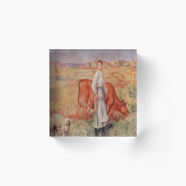Shepherdess-Pierre-Auguste Renoir Acrylic Block