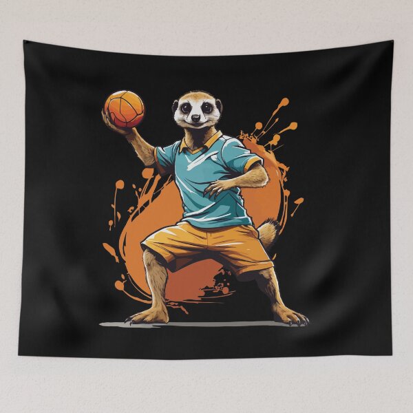 Item preview, Meerkat handball player streetwear style designed and sold by LuminOrb.