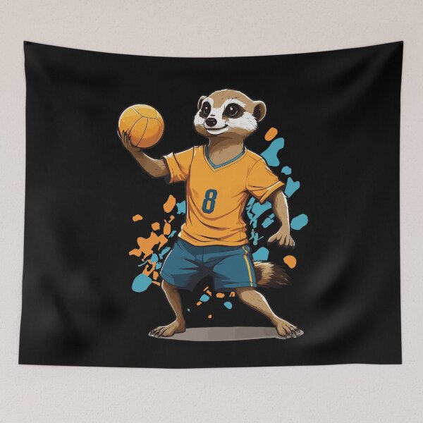 Item preview, Meerkat handball player streetwear style designed and sold by LuminOrb.