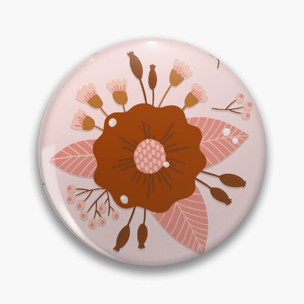 Item preview, warm colors spring flower bouquet on pink designed and sold by demonique.