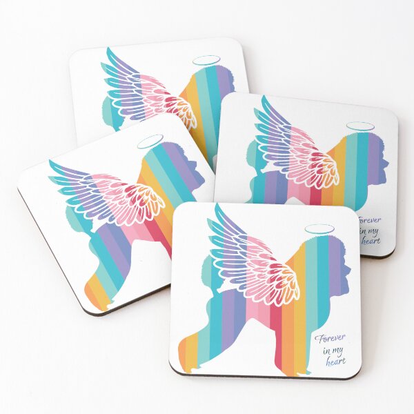 Item preview, Poodle Angel Wings Rainbow Bridge Pet Loss keepsakes designed and sold by ElizInspires.