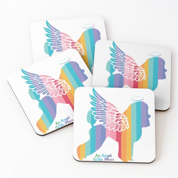 Item preview, Poodle Angel Wings Rainbow Bridge Pet Loss keepsakes designed and sold by ElizInspires.
