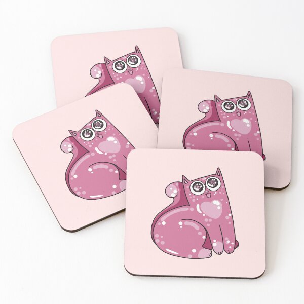 Item preview, Cute Pink Kitty With Sparkly Eyes designed and sold by Julia Sol.