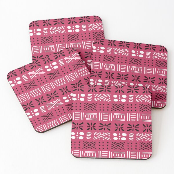 Item preview, pink bogolan fabric designed and sold by Wolagno.