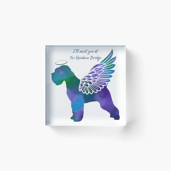 Item preview, Schnauzer Angel Wings Rainbow Bridge Pet Loss keepsakes designed and sold by ElizInspires.