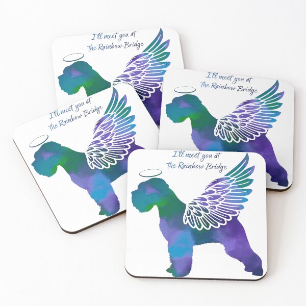 Item preview, Schnauzer Angel Wings Rainbow Bridge Pet Loss keepsakes designed and sold by ElizInspires.