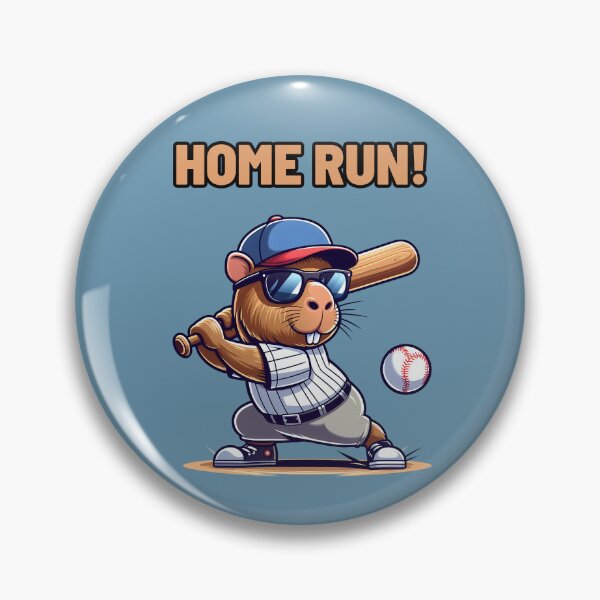 Item preview, Cool cute cartoon capybara baseball Home run! designed and sold by TiredEngineer86.