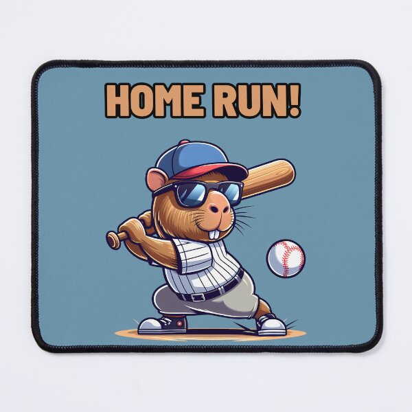 Item preview, Cool cute cartoon capybara baseball Home run! designed and sold by TiredEngineer86.
