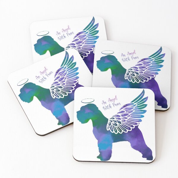 Item preview, Schnauzer Angel Wings Rainbow Bridge Pet Loss keepsakes designed and sold by ElizInspires.