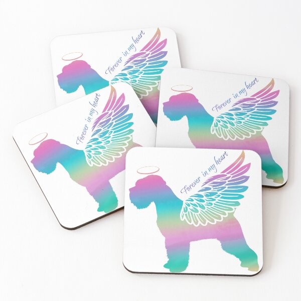 Item preview, Schnauzer Angel Wings Rainbow Bridge Pet Loss keepsakes designed and sold by ElizInspires.