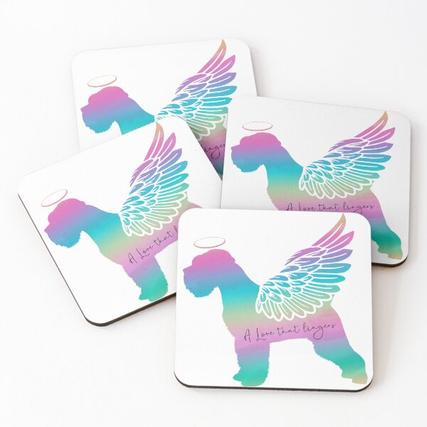 Item preview, Schnauzer Angel Wings Rainbow Bridge Pet Loss keepsakes designed and sold by ElizInspires.